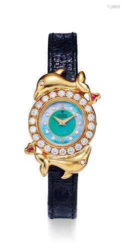 THE ROYAL DIAMOND 独特精美，黄金镶钻石海豚形腕表，年份约2010