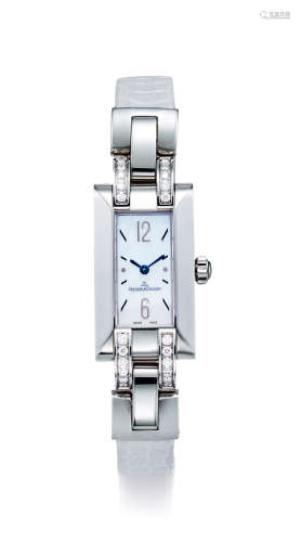 积家 精美，女装精钢镶钻石长方形腕表，「Ideale」，型号 460.8.86，年份约2006，附原厂表盒