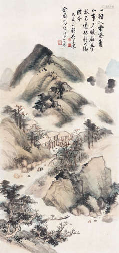 吴子深（1893～1972） 1959年作 幽径山居 镜心 设色纸本