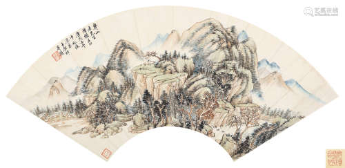 王原祁（1642～1715）（传） 1702年作 秋山深林 镜心 设色纸本