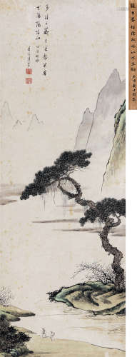 张崟（1761～1829） 仿陈秋水山水 立轴 设色纸本