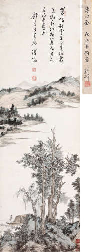 溥儒（1896～1963） 秋江垂钓 立轴 设色纸本