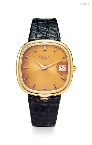 百达翡丽 怀旧精美，黄金枕形自动腕表，备日期显示，「Jumbo Elipse」，型号3604，年份约1973，附原厂后补证书