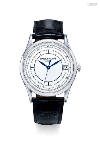 百达翡丽 精美，白金自动腕表，备日期显示，「Calatrava」，型号5296，年份约2005，附原厂后补证书及表盒