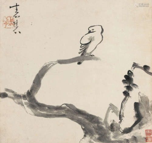 牛石慧（1628～1707） 枯枝幽禽 镜心 水墨纸本
