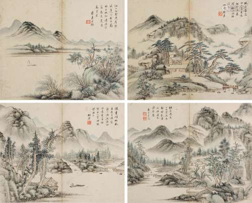 蔡嘉（1686～1779） 古人诗意册 册页 设色纸本