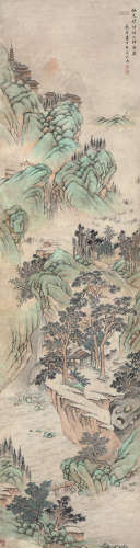 李修易（1811～1889） 仙山楼阁图 立轴 设色纸本