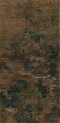 袁江（1662～1735） 1724年作 仙台楼阁 立轴 设色绢本