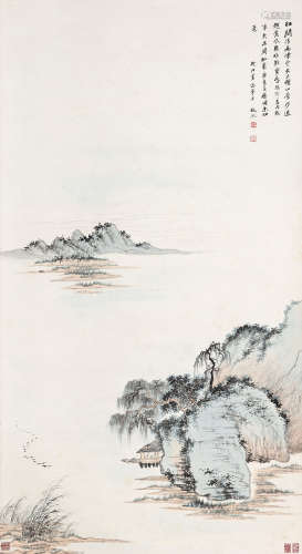 冯超然（1882～1954） 拟江贯道笔意 立轴 设色纸本