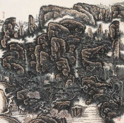 黄秋园（1914～1979） 高仕隐居图 立轴 设色纸本