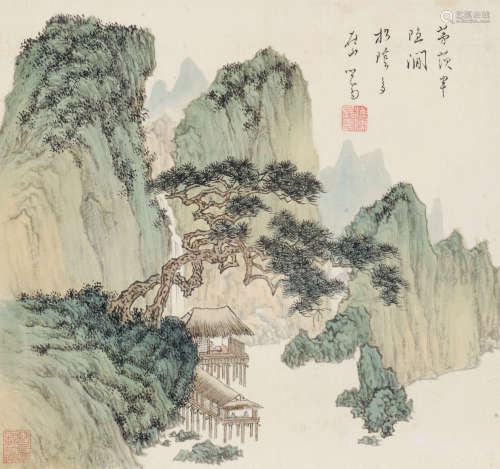 溥儒（1896～1963） 松阴茅茨 镜心 设色绢本
