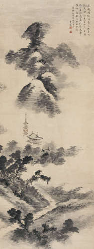 苏曼殊（1884～1918） 唐人诗意图 立轴 设色纸本
