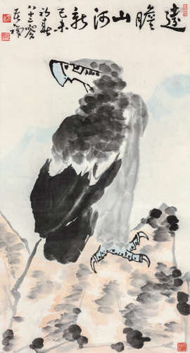 李苦禅（1899～1983） 1979年作 雄鹰 立轴 设色纸本