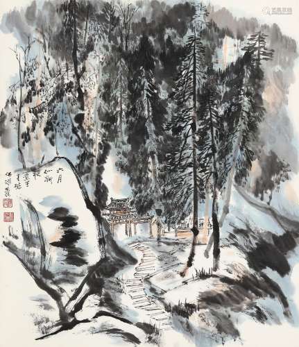 何海霞（1908～1998） 六月似新秋 立轴 设色纸本