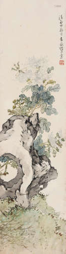 居廉（1828～1904） 拟恽南田笔意 镜心 设色纸本