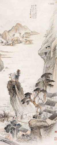 张大千（1899～1983） 1936年作 拟大涤子艺菊图 镜心 设色纸本