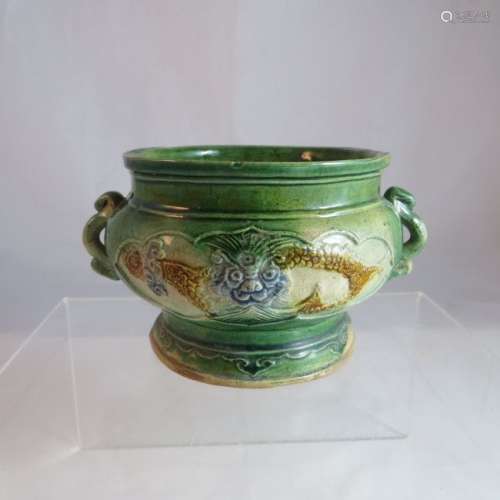 Chinese Liao Sancai Glazed Censer