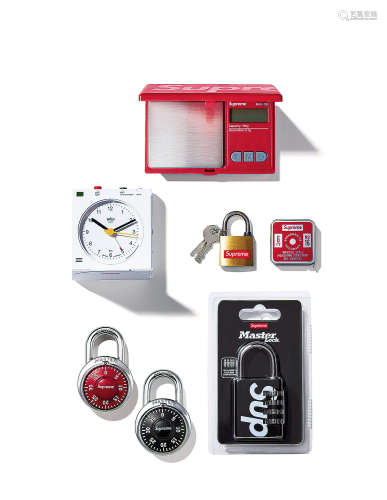 SUPREME 数字秤（红）& Braun旅行闹钟 & Masterlock 数字锁（黑） & 两个Masterlock密码锁（红，黑）& 铜制挂锁 & Penco卷尺
