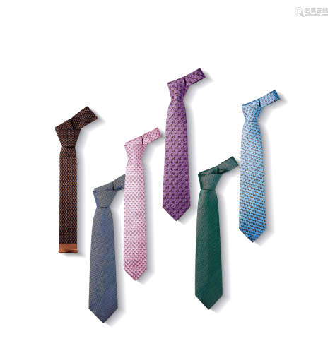 爱马仕 2014-2016 丝质领带 （一组六条）