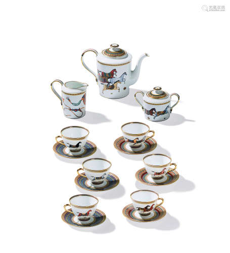 爱马仕 2019‘CHEVAL D’ORIENT’系列瓷质茶具 （一组十五件）