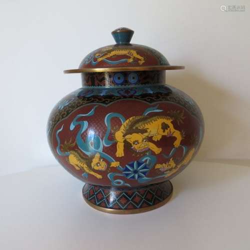 Chinese Qing Dynasty Cloisonne Vase