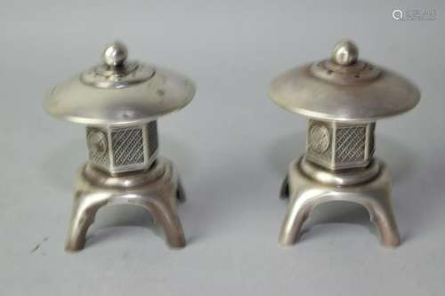 Japanese Sterling SIlver Salt and Pepper Shakers