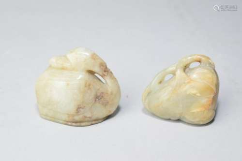 Two Chinese Jade Carved Amulets