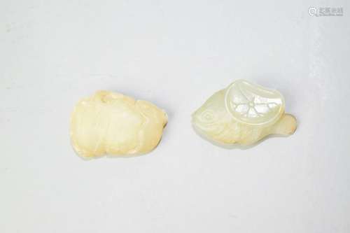 Two Chinese Jade Carved Amulets