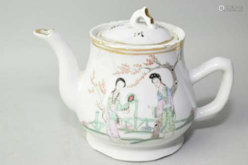 19-20th C. Chinese Famille Rose Teapot