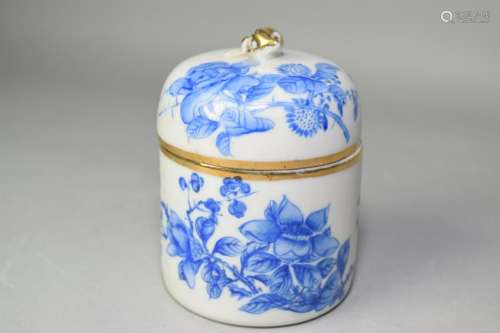19-20th C. Chinese Blue and White Wine Warmer