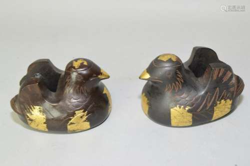 Pair of 19th C. Japanese Gilt Bronze Paperweights