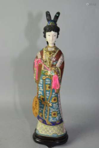 Chinese Cloisonne Maiden Figure