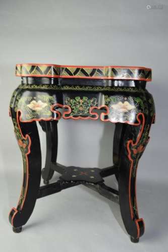 Chinese Lacquer Filled Garden Stool