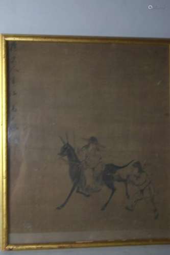 Qing Chinese Watercolor Painting, after Gao QiPei