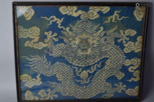 18-19th C. Chinese Gold Thread Dragon Embroidery