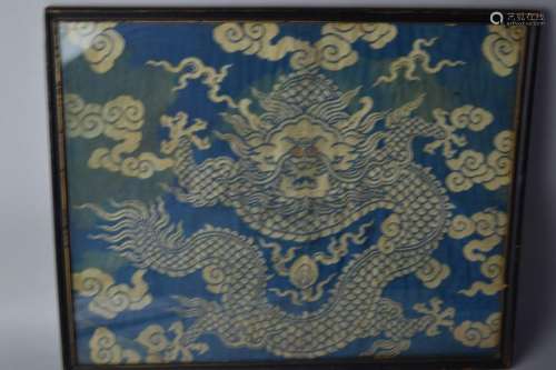 18-19th C. Chinese Gold Thread Dragon Embroidery