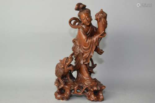 19th C. Chinese Huangyang Carved Magu