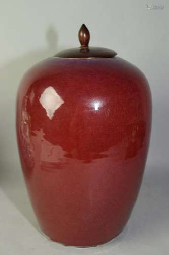 19th C. Chinese Flambe Glaze Melon Jar