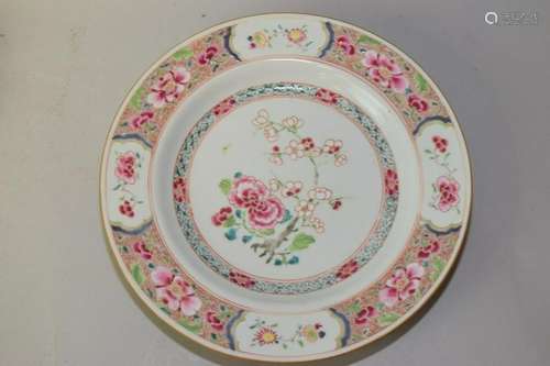 17-18th C. Chinese Export Famille Rose Plate