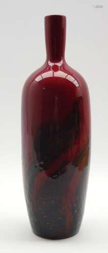Royal Doulton Flambe 'Veined' bottle shape vase No.