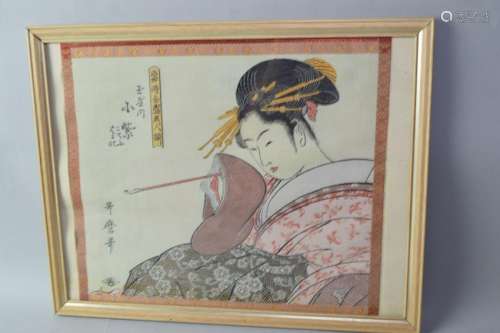 19-20th C. Japanese Embroidery of Ukiyo-e