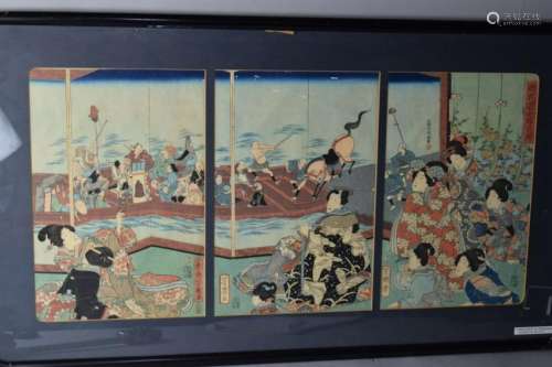 19th C. Japanese Three Ukiyo-e