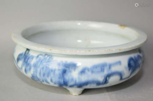Ming Chinese Blue and White Censer