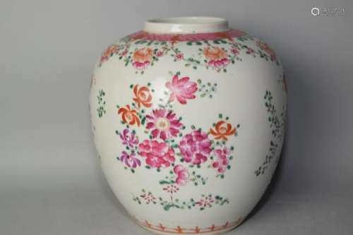 Qing Chinese Famille Rose Jar