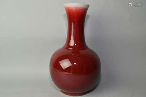 1950-70s Chinese Red Glaze Vase, JingDeZhen
