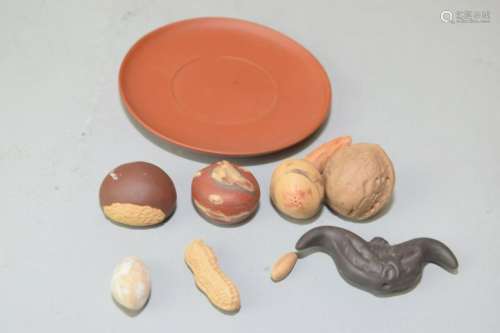 Set of Chinese YiXing ZiSha Nuts