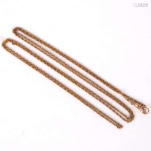 A 9ct yellow gold guard chain, 130cm long approximately 14.