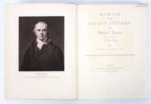 Fleming (L) Memoirs of Samuel Lyson 1934, one of 100 copies privately printed,