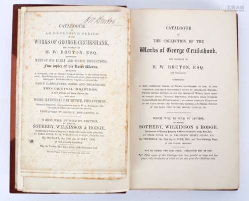 Cruikshank (G) four sale catalogues of Cruikshank material,