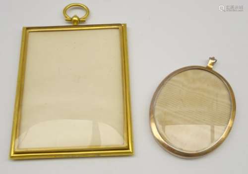 Late Victorian silver gilt oval miniature frame 7cm x 6cm London 1898 Maker Charles and Walter